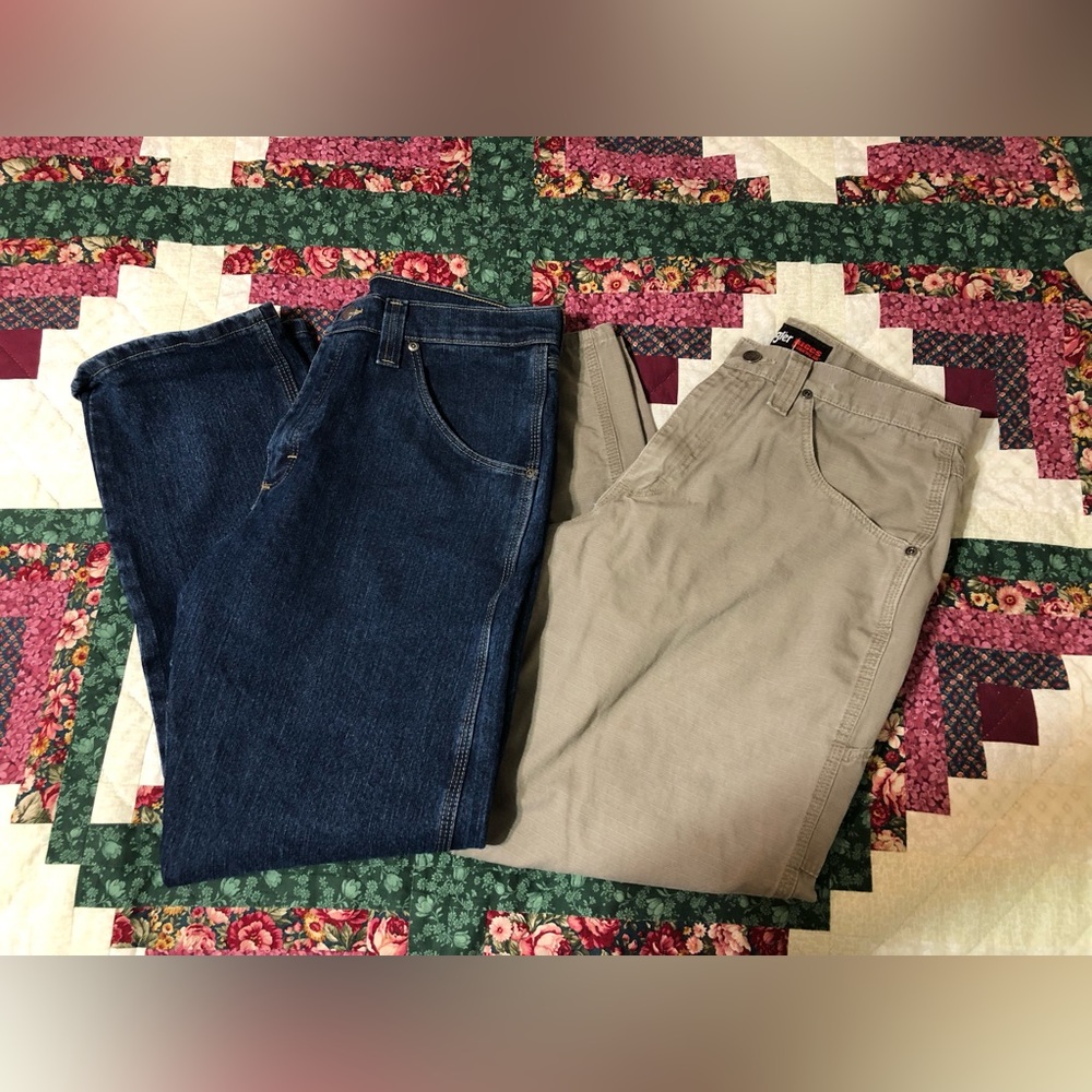 2 pairs Wrangler Riggs pants, 33x30
